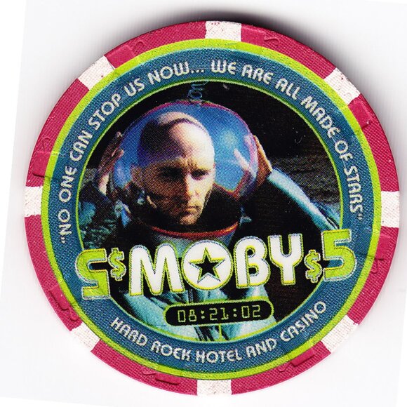 2002 Moby @ Hard Rock Hotel & Casino Las Vegas $5 Gaming Chip (b16) - Picture 1 of 2